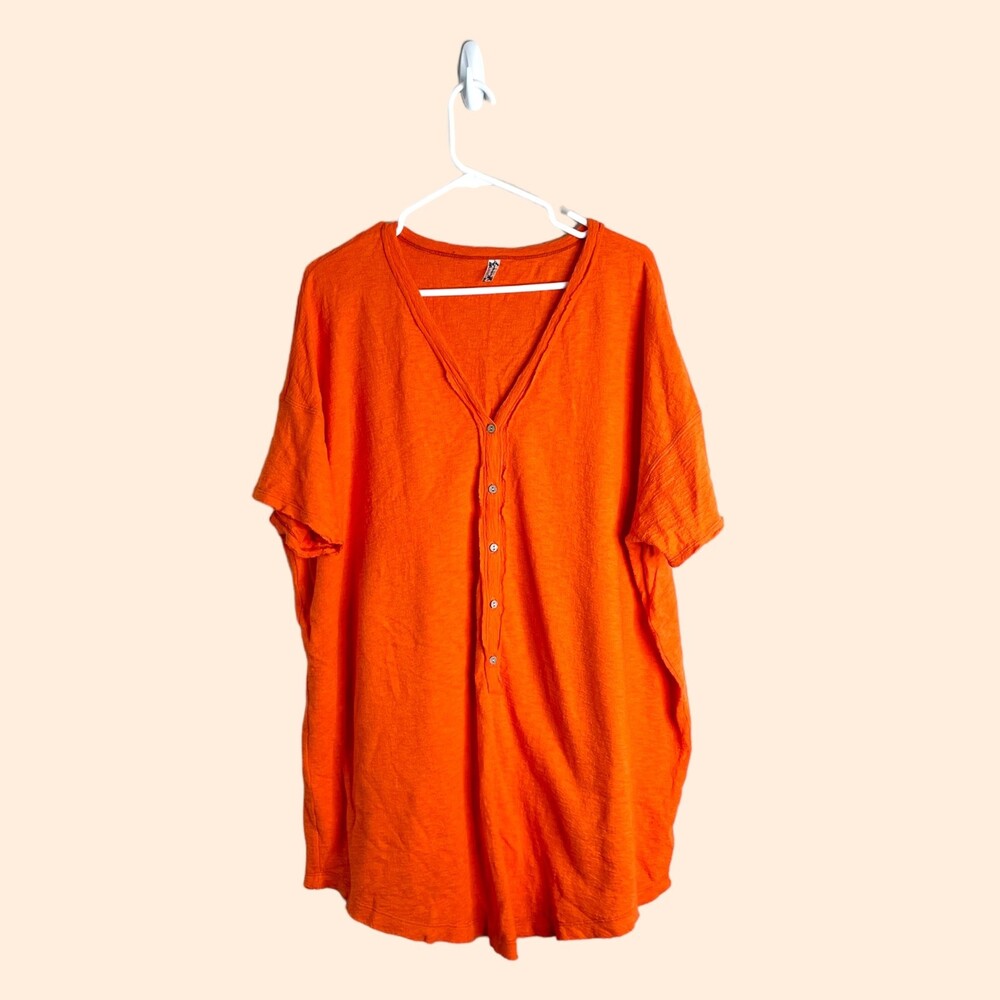 Free People Orange Tunic Mini Dress
